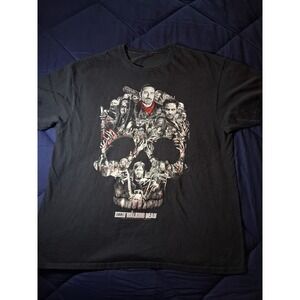 AMC The Walking Dead Mens Skull Character Collage Graphic T-Shirt Black XL